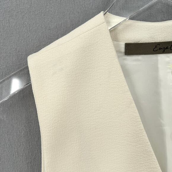 ENZA COSTA Crepe Vest Womens Small Cream Cropped Button Front NEW - Picture 13 of 16